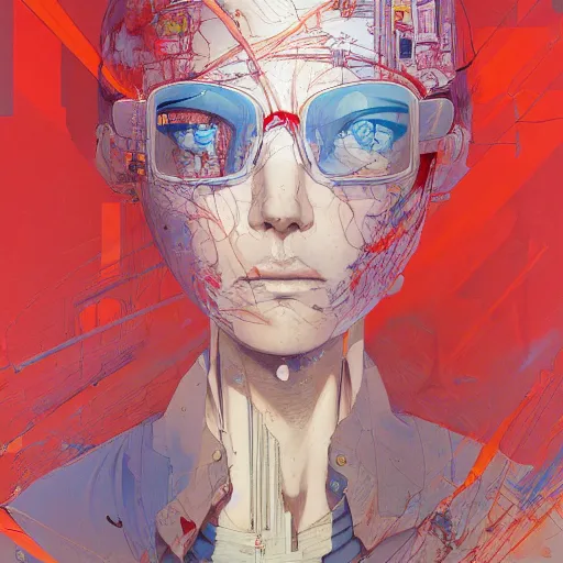 Image similar to prompt : city scavenger portrait soft light painted by james jean and katsuhiro otomo and erik jones, inspired by akira anime, smooth face feature, intricate oil painting, high detail illustration, sharp high detail, manga and anime 1 9 9 9