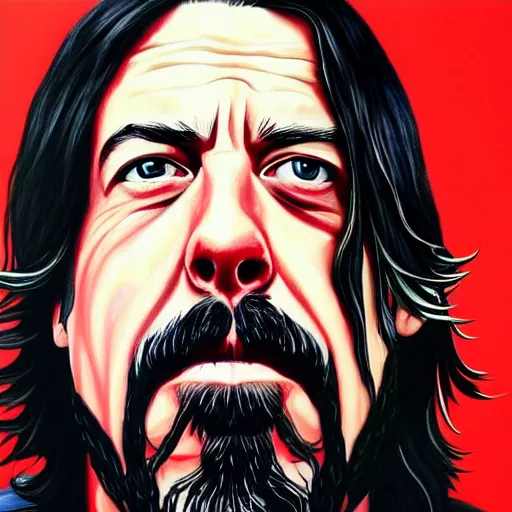 Prompt: dave grohl in gta v covert art painted by stephen bliss, centered, uncropped