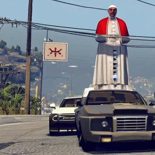 Image similar to the pope in gta 5