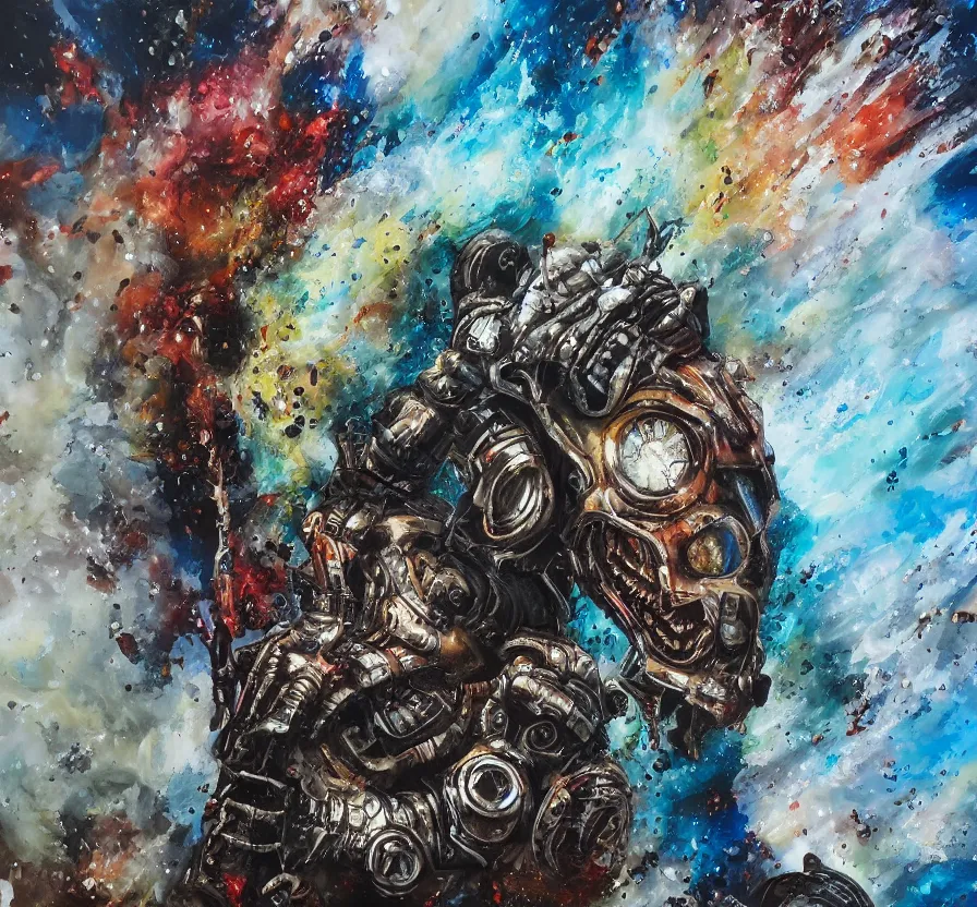 Image similar to exterminatus on earth, painting on canvas, acrylic painting, acrylic pouring, painting, influencer, artstation