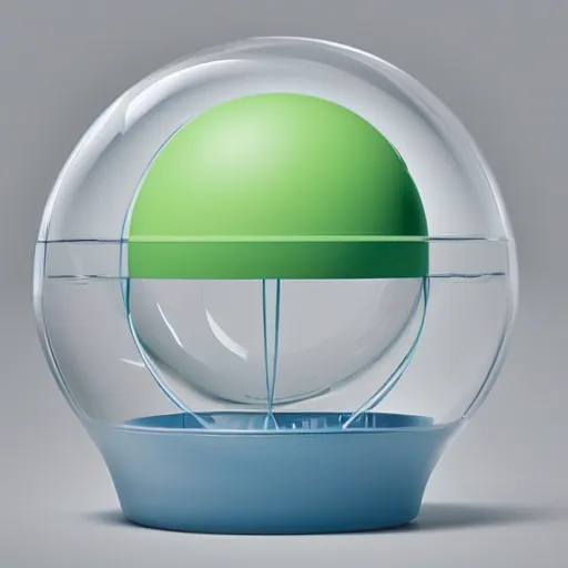 Prompt: a plastic sphere in pantone color of the year 2019