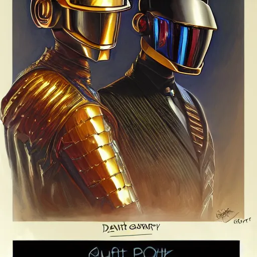 Image similar to Daft Punk as fantasy D&D characters, portrait art by Donato Giancola and James Gurney, digital art, trending on artstation