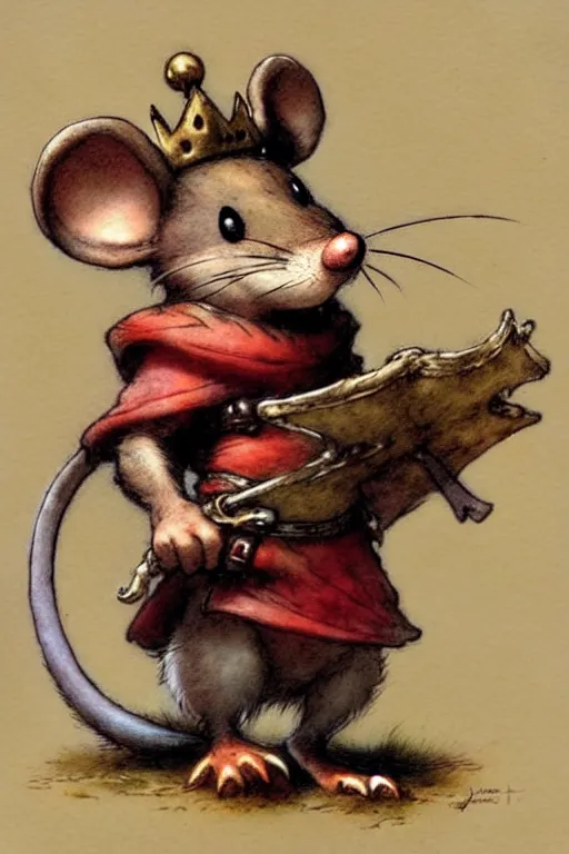 Image similar to adventurer ( ( ( ( ( anthropomorphic fantasy mouse king. muted colors. ) ) ) ) ) by jean baptiste monge!!!!!!!!!!!!!!!!!!!!!!!!! chrome red