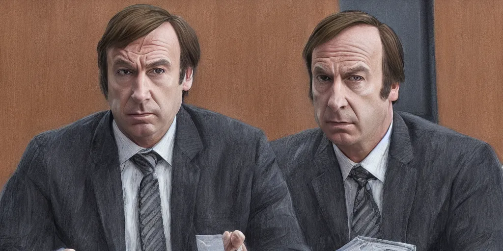 Image similar to Saul Goodman is Darth Vader's lawyer in court, photorealistic art, 4K