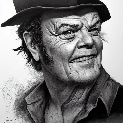 Prompt: Jack Nicholson portrait by Goya, trending on artstation, hyper detailed