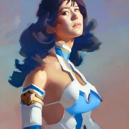 Prompt: greg manchess painting of mary elizabeth winstead as an overwatch character, profile picture, matte painting, bold shapes, hard edges, street art, trending on artstation, by huang guangjian and gil elvgren and sachin teng