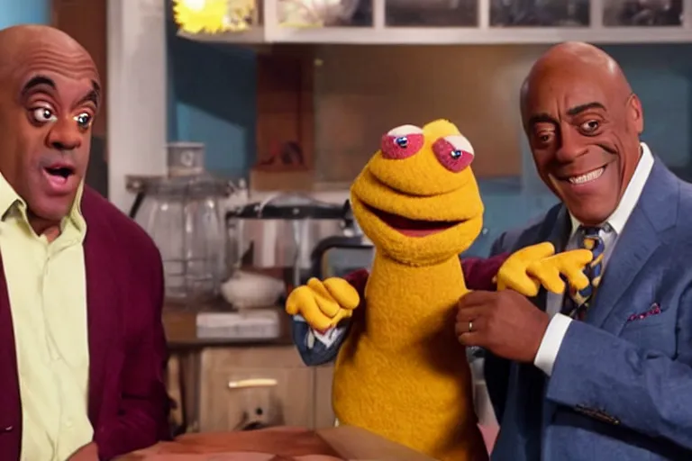 Image similar to still of ainsley harriott as a muppet puppet, in the muppet