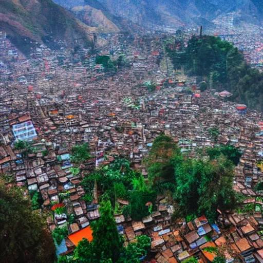 Prompt: drone shot of kathmandu valley, 4k