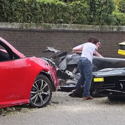 Image similar to Richard Hammond crashes his car