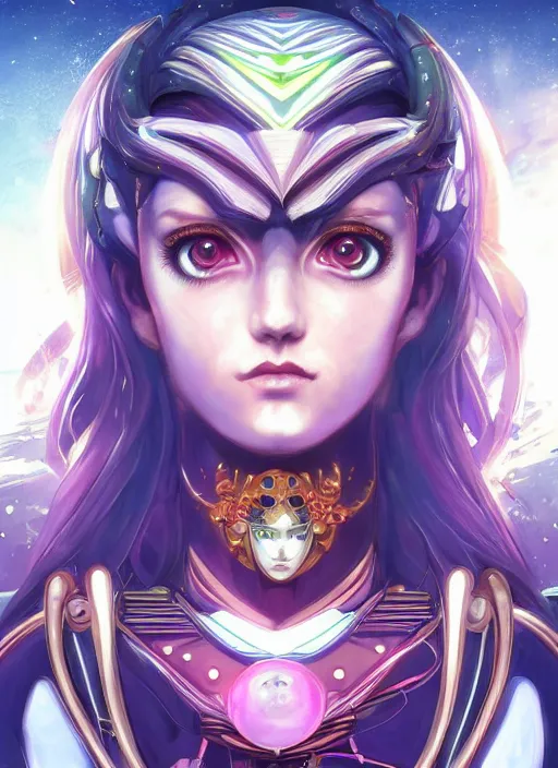 Image similar to symmetry!! portrait of sailor moon! alien in the style of horizon zero dawn, machine face, intricate, elegant, highly detailed, digital painting, artstation, concept art, smooth, sharp focus, illustration, art by artgerm and greg rutkowski and alphonse mucha, 8 k