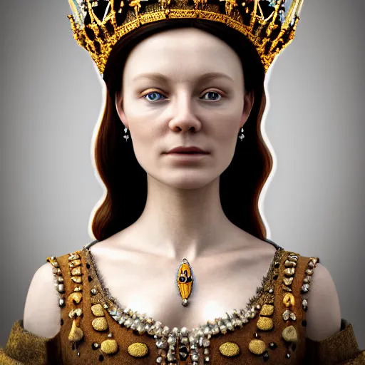 Image similar to photo of a beautiful! Scandinavian queen, highly detailed, 4k, HDR, smooth, sharp focus, hyper realistic, high resolution, photo-realistic