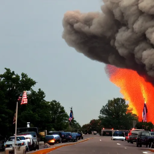 Prompt: fiery asteroid hitting washington dc