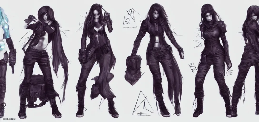 character sheet concept art of female video game | Stable Diffusion