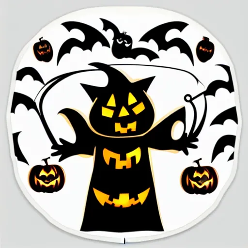 Prompt: a vector sticker halloween character