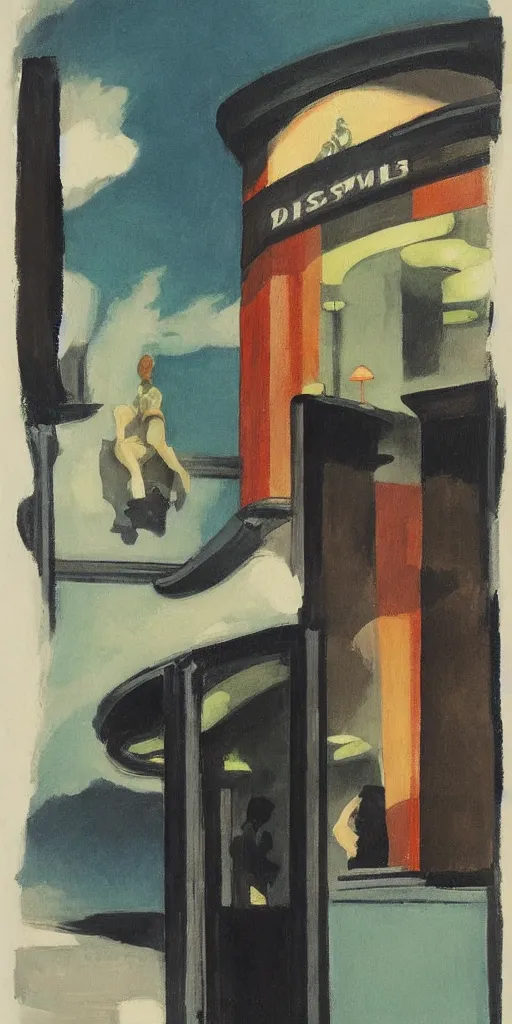 Image similar to a sinister loose brushwork gouache painting of a dieselpunk monster by edward hopper in the style of art - nouveau art, very, very aesthetic