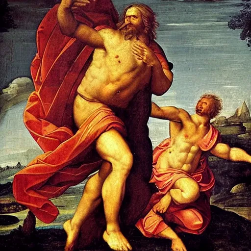 Image similar to Renaissance masterpiece of Zeus