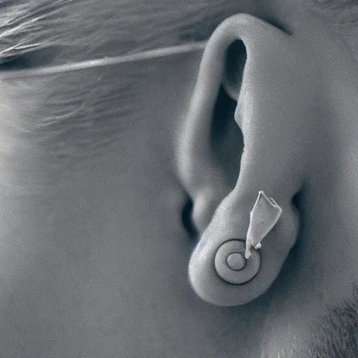 Prompt: ear drops falling into the ear canal