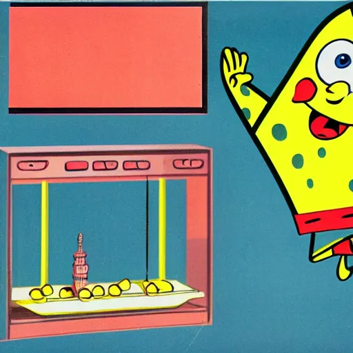 Image similar to vintage 1950s illustration of SpongeBob