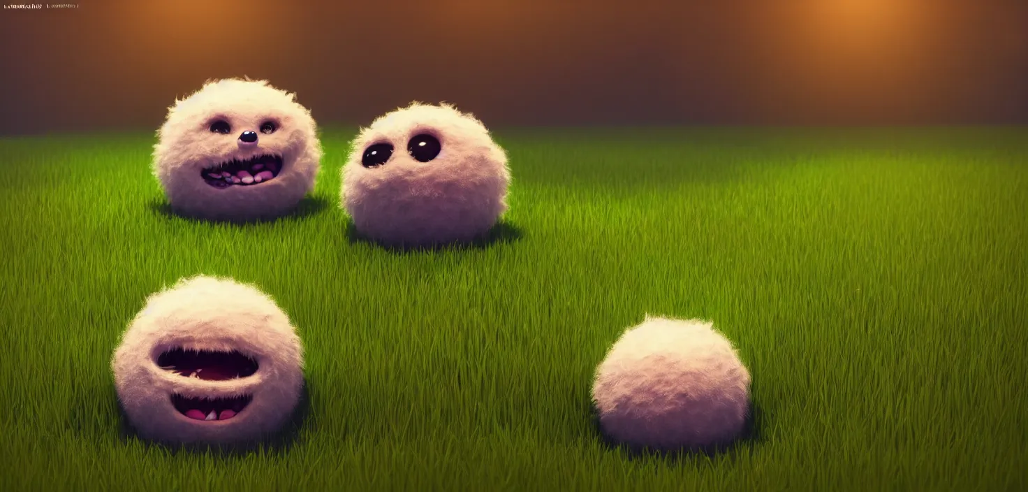 Prompt: 3 d funny fluffy face ball sitting in grass, in the style of craola, shallow depth of field, highly detailed, digital painting, trending artstation, concept art, illustration, cinematic lighting, vibrant colors, photorealism, epic, octane render