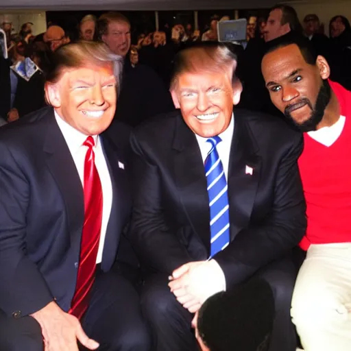 Image similar to kenneth copeland with donald trump and r kelly at wintersport