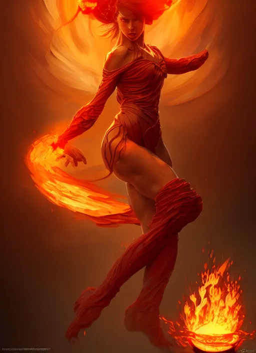 Image similar to a fire elemental throwing a fireball, intricate, brutal, highly detailed, digital painting, artstation, concept art, smooth, sharp focus, illustration, art by artgerm and greg rutkowski and alphonse mucha, 8 k