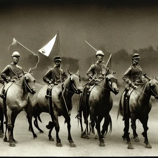 Prompt: an image of a civic cavalry stable, in a medium full shot, russian and japanese mix, high - key lighting, warm lighting, overcast flat midday sunlight, a vintage historical fantasy 1 9 1 5 photo from life magazine, professional cooperate, the new york times photojournalism.