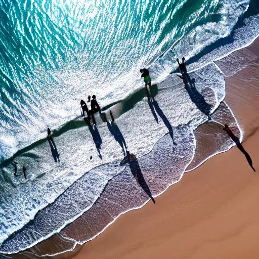 Image similar to a group of people standing on top of a sandy beach, a stock photo by demetrios farmakopoulos, shutterstock contest winner, verdadism, stockphoto, stock photo, photo taken with ektachrome