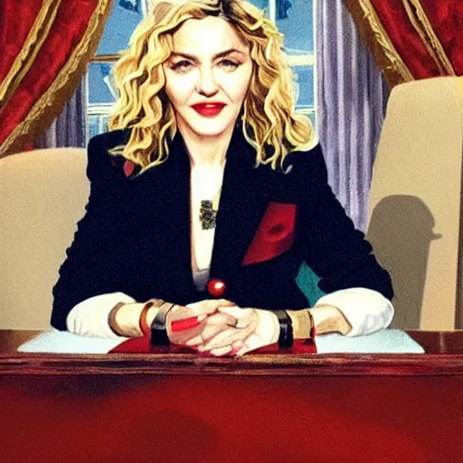 Image similar to Madonna as the president of the United states