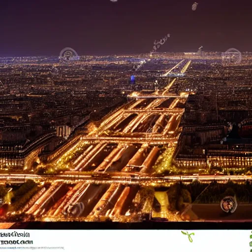 Image similar to award winning photo of paris at night, realistic photo