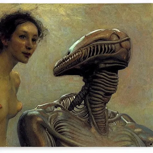 Image similar to alien by ilya repin