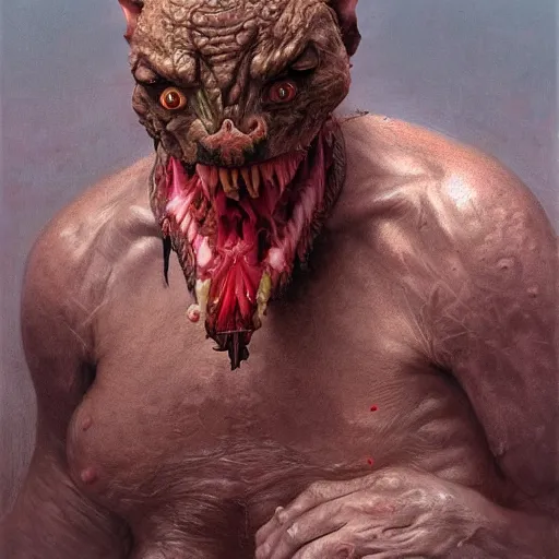 Image similar to vladimir putin, gremlin, macabre by donato giancola and greg rutkowski and wayne barlow and zdzisław beksinski, realistic face, digital art