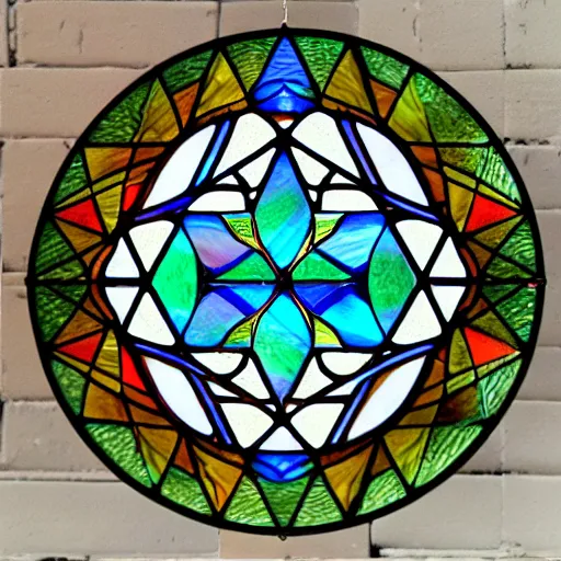 cymatic sacred geometry light prism stained glass