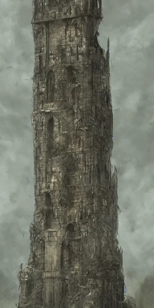 Image similar to giant medieval tower concept art, very very very very tall, dramatic lightning, trending on deviantart, movie still, award wining photograph