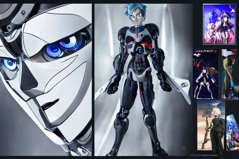 Image similar to Anime Cyborg designed by Pixar, XF IQ4, 150MP, 50mm, f/1.4, ISO 200, 1/160s, natural light, Adobe Photoshop, Adobe Lightroom, DxO Photolab, Corel PaintShop Pro, rule of thirds, symmetrical balance, depth layering, polarizing filter, Sense of Depth, AI enhanced