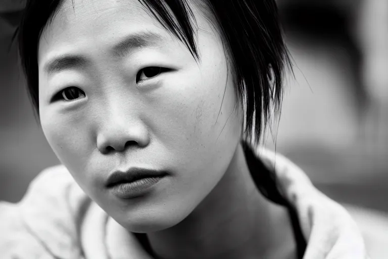 Image similar to black and white portrait photo of 张国荣, slight smile, natural light, low contrast, photo by Peter Lindbergh, 8K