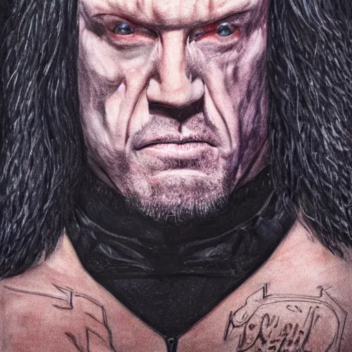 Prompt: portrait of the undertaker from wwe