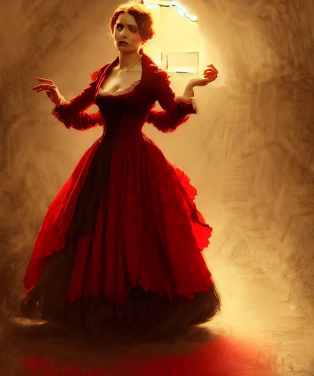 Prompt: a beautiful woman in dark red lace victorian style clothing, beautiful face, cinematic lighting, low key contrast, detailed, hyperrealistic, character concept art by tolkien and greg rutkowski