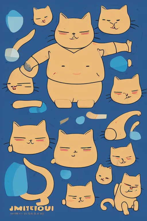 Image similar to Cat that is a sumo wrestler, sticker, colorful, illustration, highly detailed, simple, smooth and clean vector curves, no jagged lines, vector art, smooth