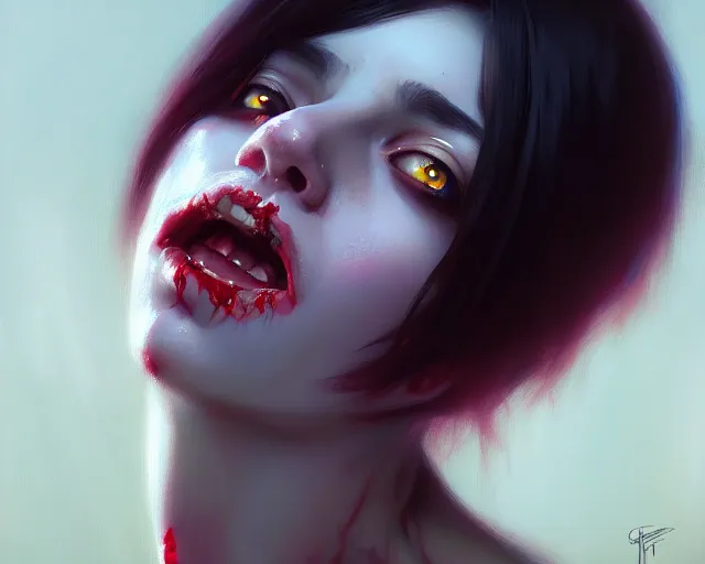 Image similar to a ultradetailed beautiful portrait panting of a pretty zombie woman in distress, oil painting, by ilya kuvshinov, greg rutkowski and makoto shinkai, trending on artstation