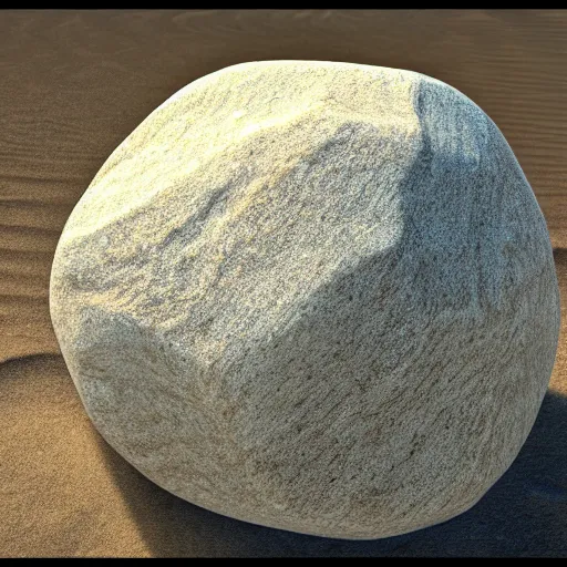 Image similar to a beautiful rock on the beach, global illumination ray tracing hdr