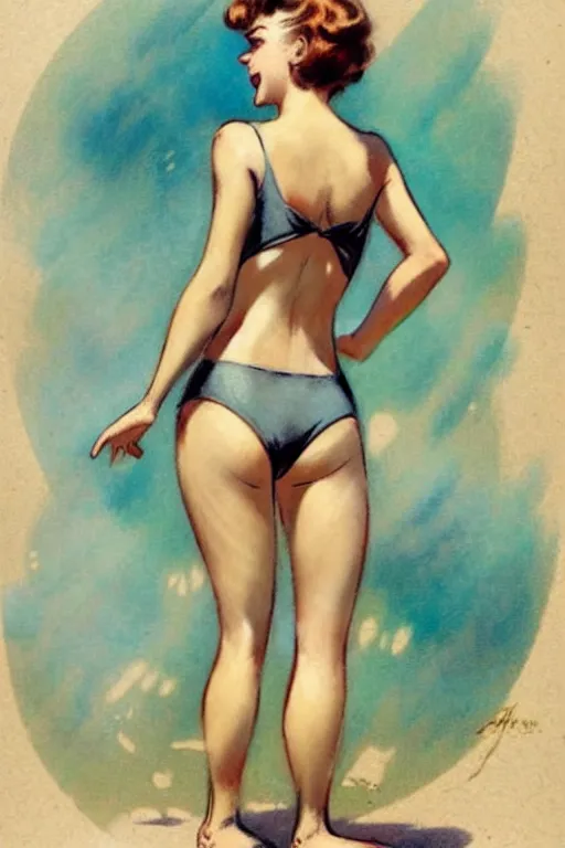 Prompt: (((((1950s adventure swimsuit girls character illustration. muted colors.))))) by Jean-Baptiste Monge !!!!!!!!!!!!!!!!!!!!!!!!!!!