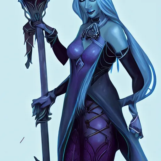 Image similar to drow priestess d&d character commission, featured on ArtStation