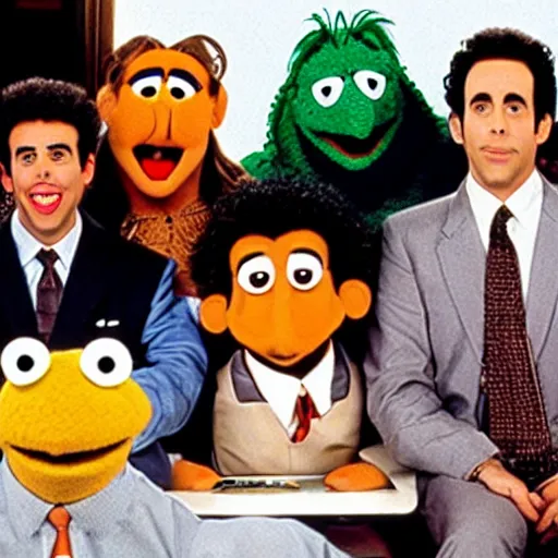 Prompt: seinfeld as muppets