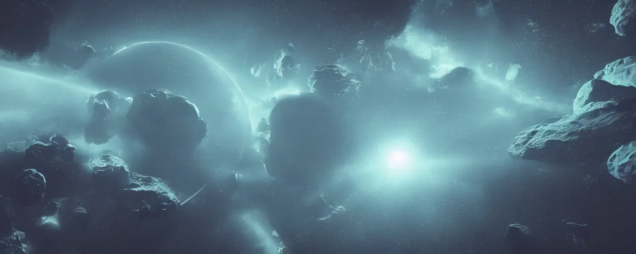 Image similar to cinematic render of atmospheric deep space, volumetric lighting, cathrin machin