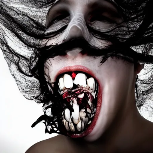 Image similar to a twisted face like a tornado, realistic detailed photography