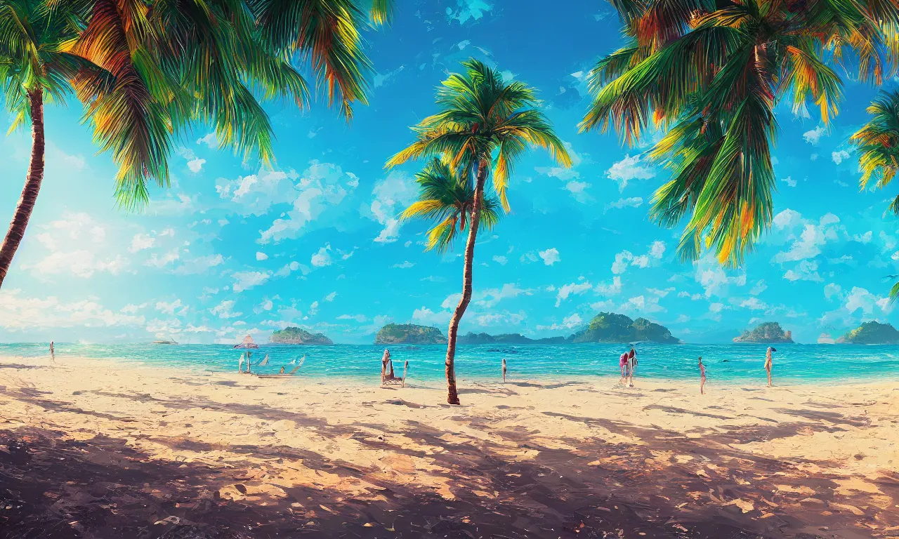 Image similar to paradise beach by alena aenami artworks in 4 k