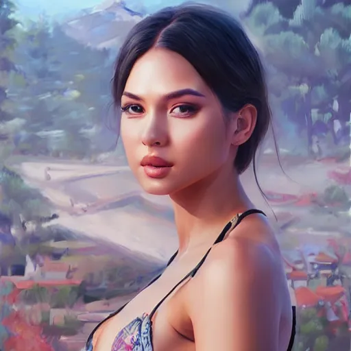 Image similar to a gourgeous digital influencer in the style of stefan kostic, realistic, full body, sharp focus, 8 k high definition, insanely detailed, intricate, elegant, art by stanley lau and artgerm