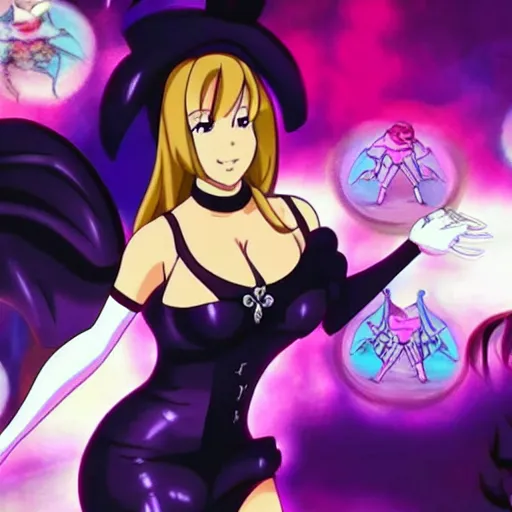 Image similar to mariah carey as an anime villain