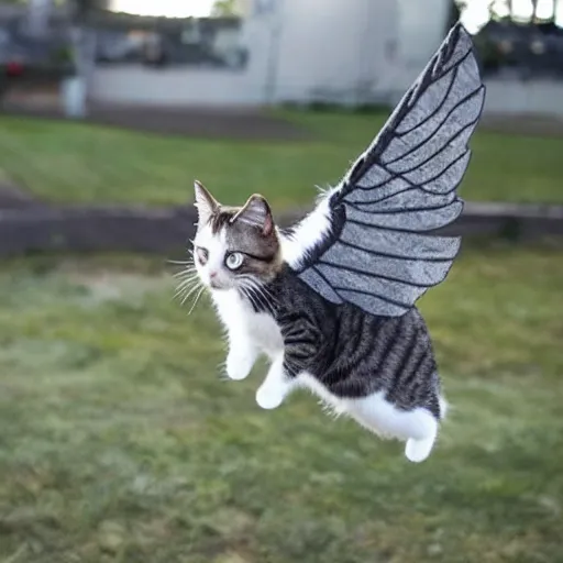 Image similar to a cat with wings