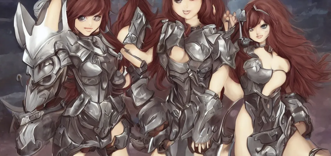 Image similar to cat girls in paladin armor